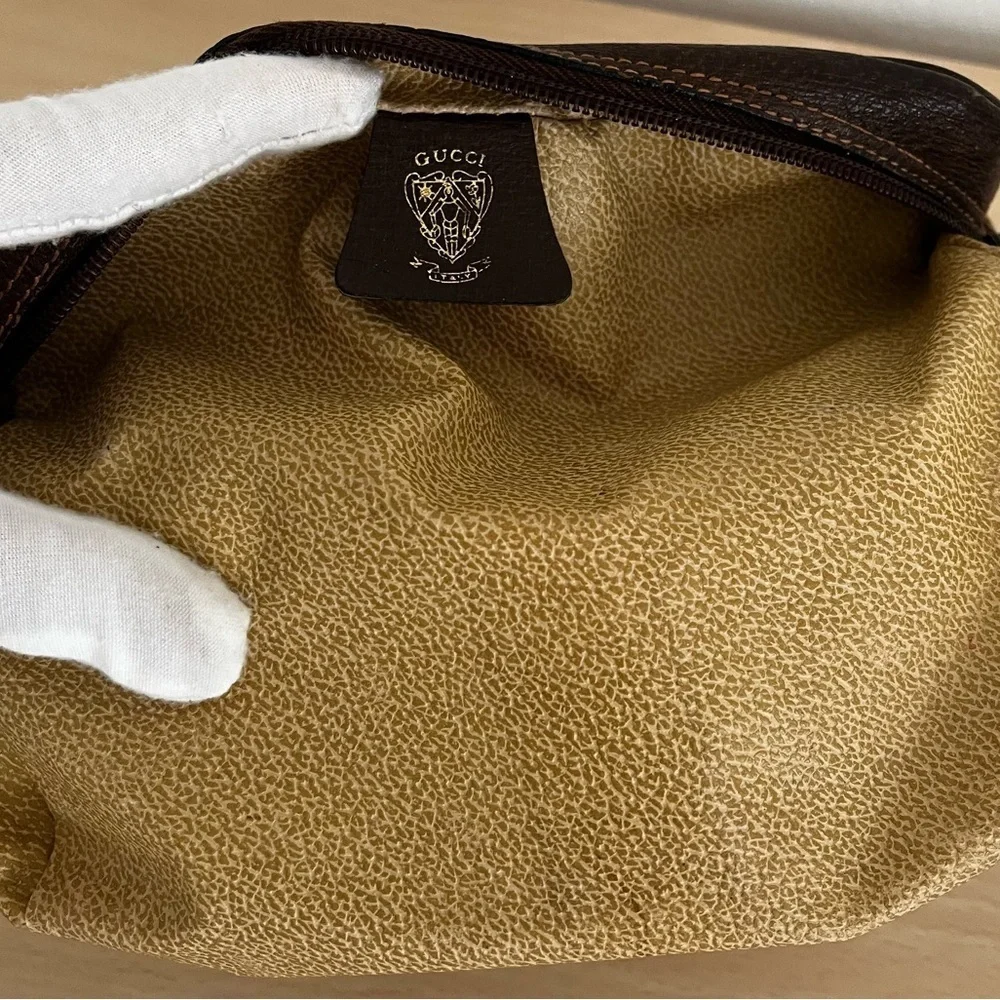 Rare Gucci GG Supreme Sherry Line Cosmetic Pouch Original Interior Late 70s-80